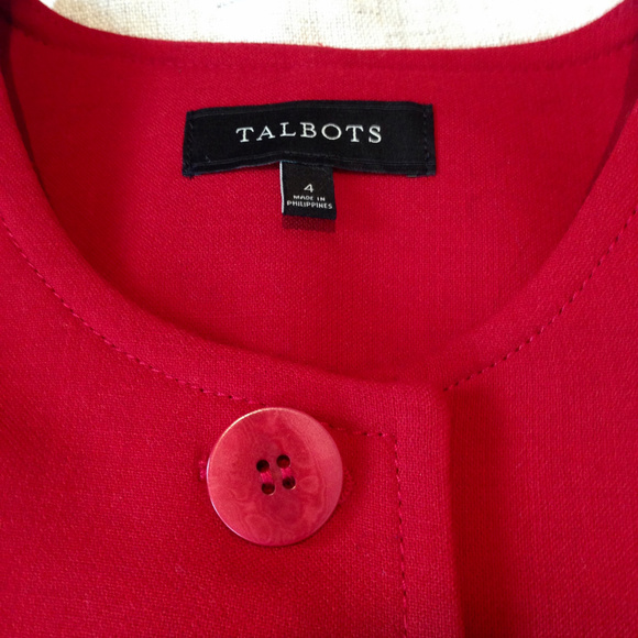 NWOT TALBOTS Red Wool Blend Coat Size 4 Never Worn - Picture 5 of 6